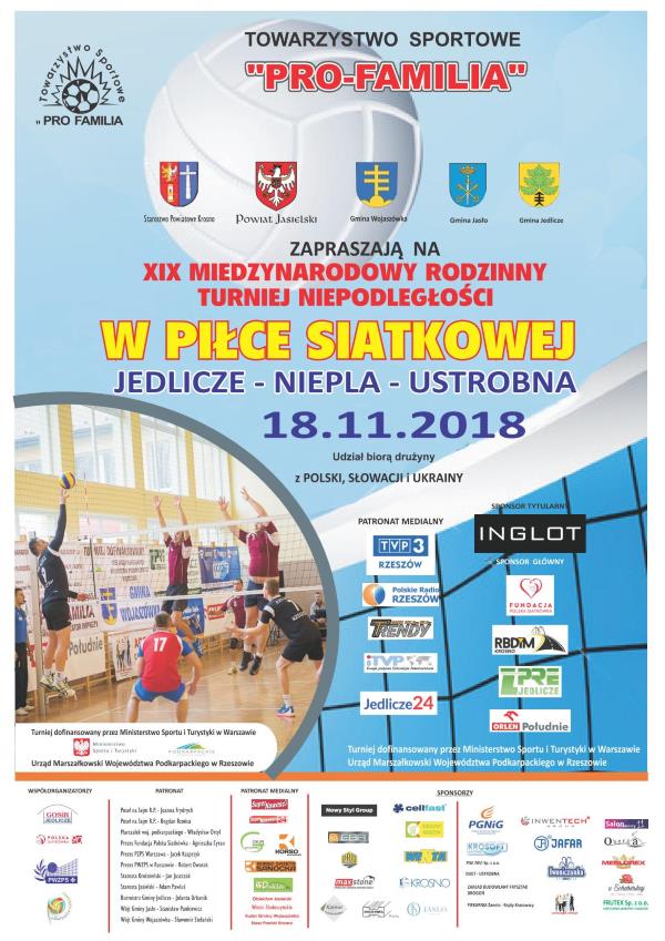 XIX Międzynarodowy Rodzinny Turniej Niepodległości w Piłce Siatkowej PRO FAMILIA – CUP 2018